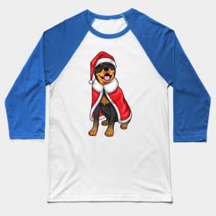 Rottweiler Christmas Santa hat Baseball T-Shirt